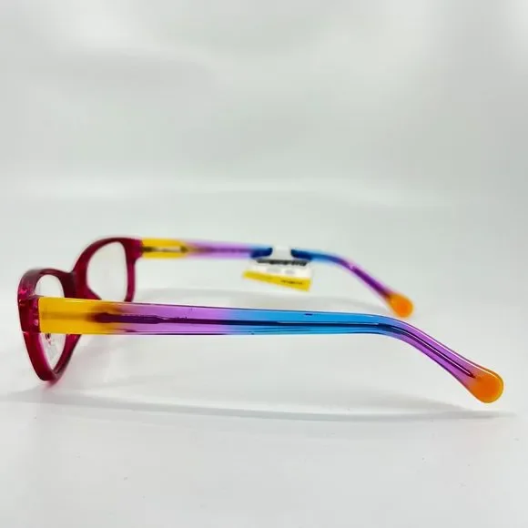 Indi KG 7001 PK Eyeglasses Frames Blue Purple Orange Square Striped 49-15-135 - Picture 3 of 10